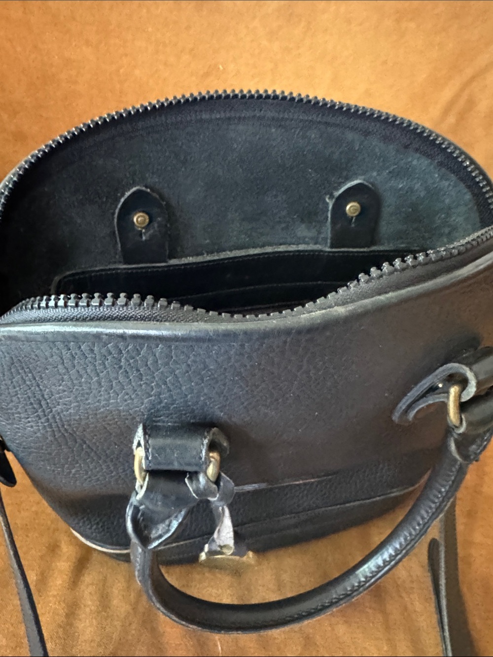 Vintage Dooney & Bourke Norfolk Satchel Navy Blue Leather AWL USA Made - Picture 10 of 10